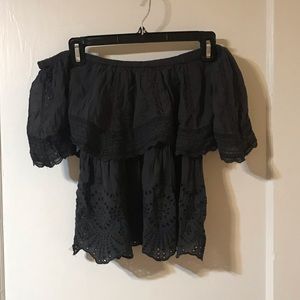 Lace off the shoulder crop top